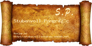 Stubenvoll Pongrác névjegykártya